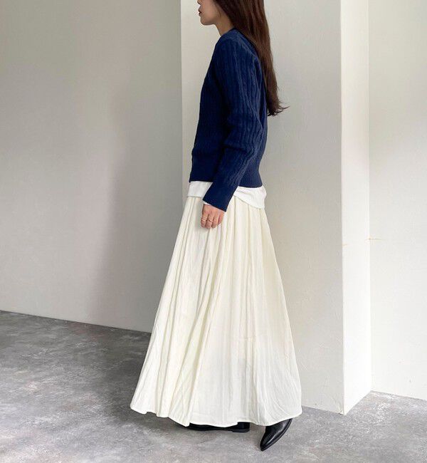 fredy emue「ウール混FR刺繍ケーブル柄カーディガン」|ニット・セーター|