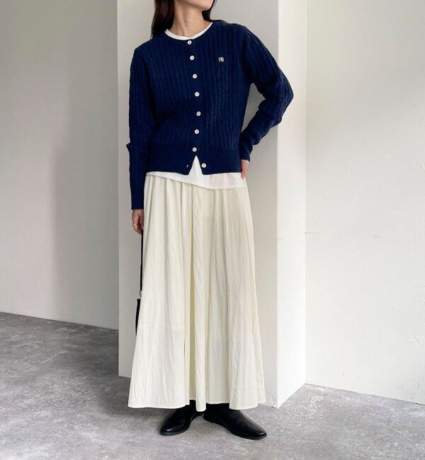 fredy emue「ウール混FR刺繍ケーブル柄カーディガン」|ニット・セーター|