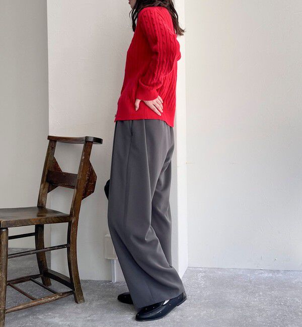 fredy emue「ウール混FR刺繍ケーブル柄カーディガン」|ニット・セーター|