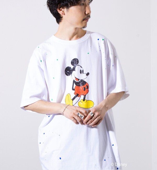 GLOSTER「【GOOD ROCK SPEED】別注ペンキ/ダメージ加工/ミッキー/MICKEY/ Tシャツ」|Tシャツ・カットソー|