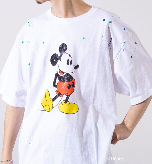 GLOSTER「【GOOD ROCK SPEED】別注ペンキ/ダメージ加工/ミッキー/MICKEY/ Tシャツ」|Tシャツ・カットソー|