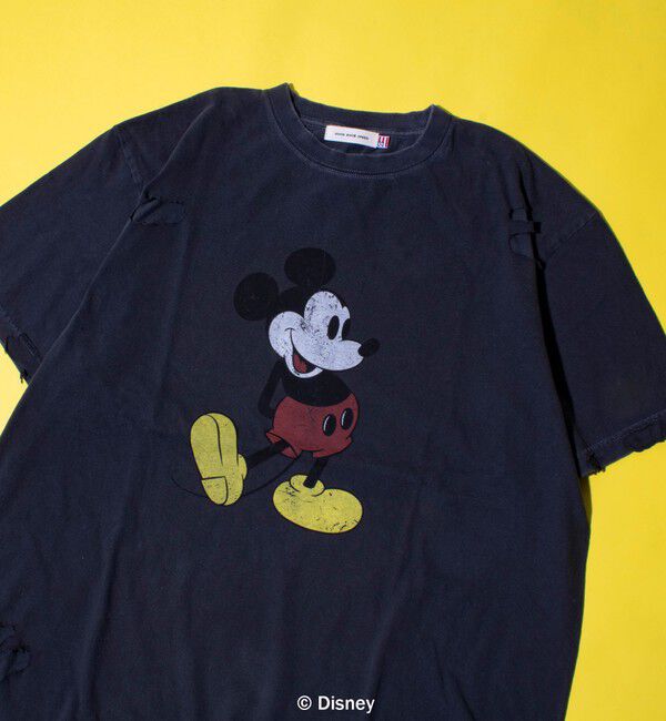 GLOSTER「【GOOD ROCK SPEED】別注ペンキ/ダメージ加工/ミッキー/MICKEY/ Tシャツ」|Tシャツ・カットソー|ブラック系その他
