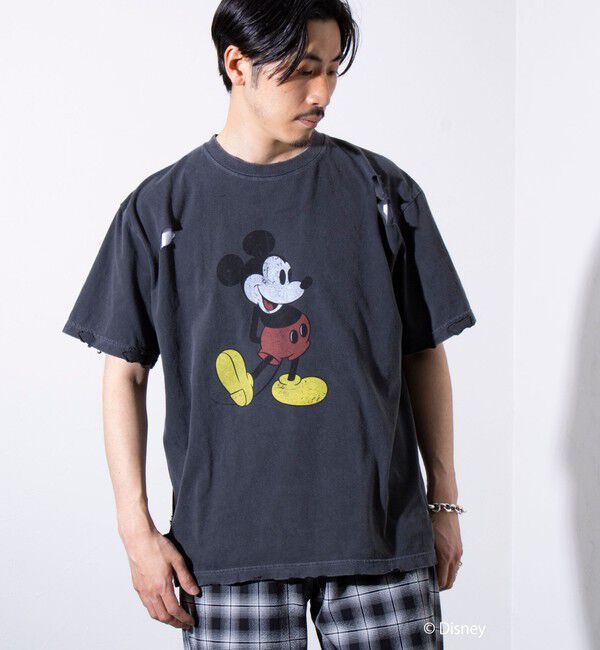 GLOSTER「【GOOD ROCK SPEED】別注ペンキ/ダメージ加工/ミッキー/MICKEY/ Tシャツ」|Tシャツ・カットソー|