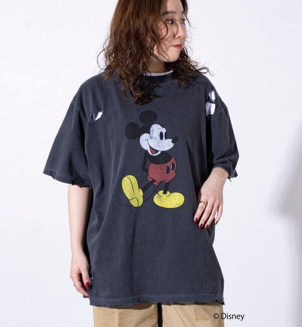 GLOSTER「【GOOD ROCK SPEED】別注ペンキ/ダメージ加工/ミッキー/MICKEY/ Tシャツ」|Tシャツ・カットソー|