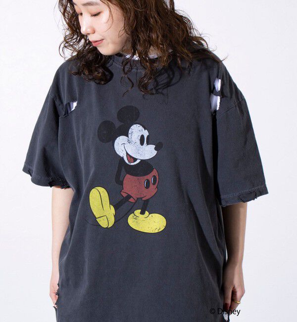 GLOSTER「【GOOD ROCK SPEED】別注ペンキ/ダメージ加工/ミッキー/MICKEY/ Tシャツ」|Tシャツ・カットソー|