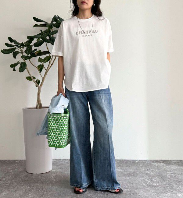 fredy emue「シルケット袖口 ロール5分袖ロゴTシャツ」|Tシャツ・カットソー|