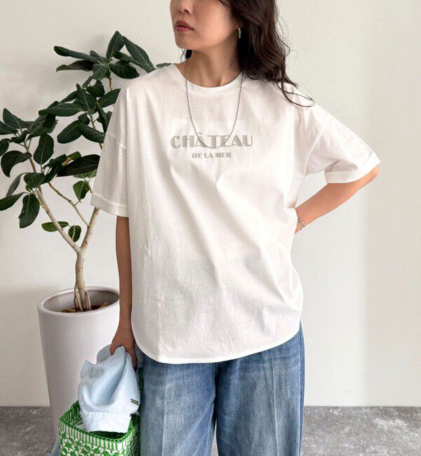 fredy emue「シルケット袖口 ロール5分袖ロゴTシャツ」|Tシャツ・カットソー|