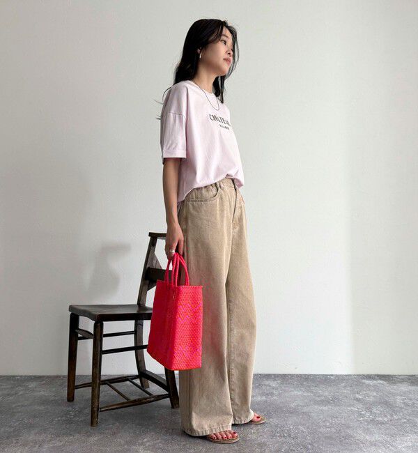 fredy emue「シルケット袖口 ロール5分袖ロゴTシャツ」|Tシャツ・カットソー|