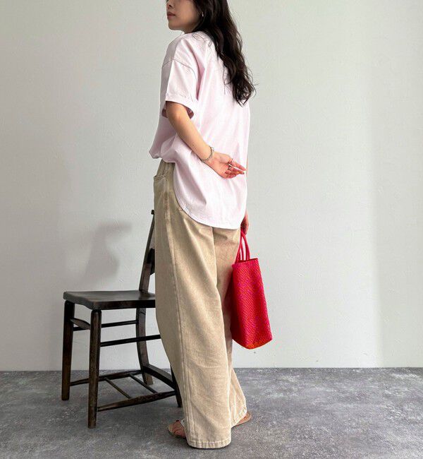 fredy emue「シルケット袖口 ロール5分袖ロゴTシャツ」|Tシャツ・カットソー|