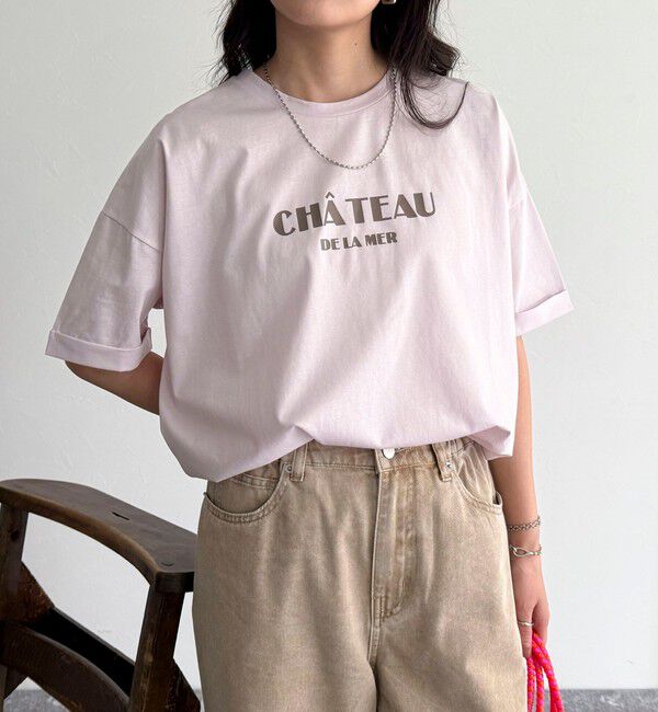 fredy emue「シルケット袖口 ロール5分袖ロゴTシャツ」|Tシャツ・カットソー|