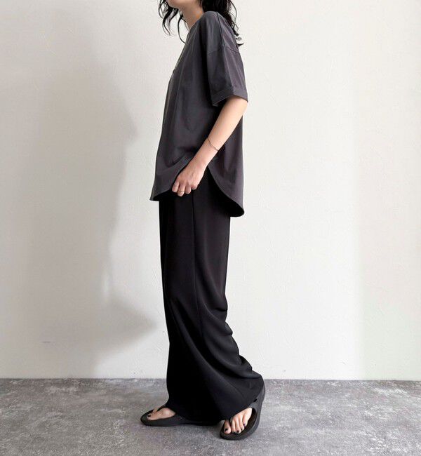 fredy emue「シルケット袖口 ロール5分袖ロゴTシャツ」|Tシャツ・カットソー|