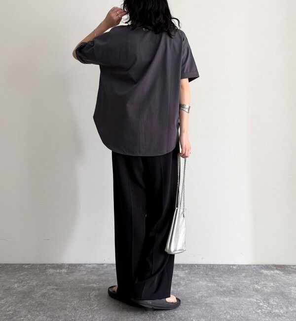 fredy emue「シルケット袖口 ロール5分袖ロゴTシャツ」|Tシャツ・カットソー|