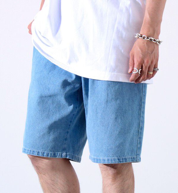 GLOSTER「【GLOSTER/グロスター】イージーデニムショーツ／USEDライク ハーフパンツ」|その他|ライトブルー