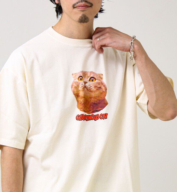 GLOSTER「【あの名作をオマージュ】犬猫実写風プリントTシャツ」|Tシャツ・カットソー|ホワイト系その他4
