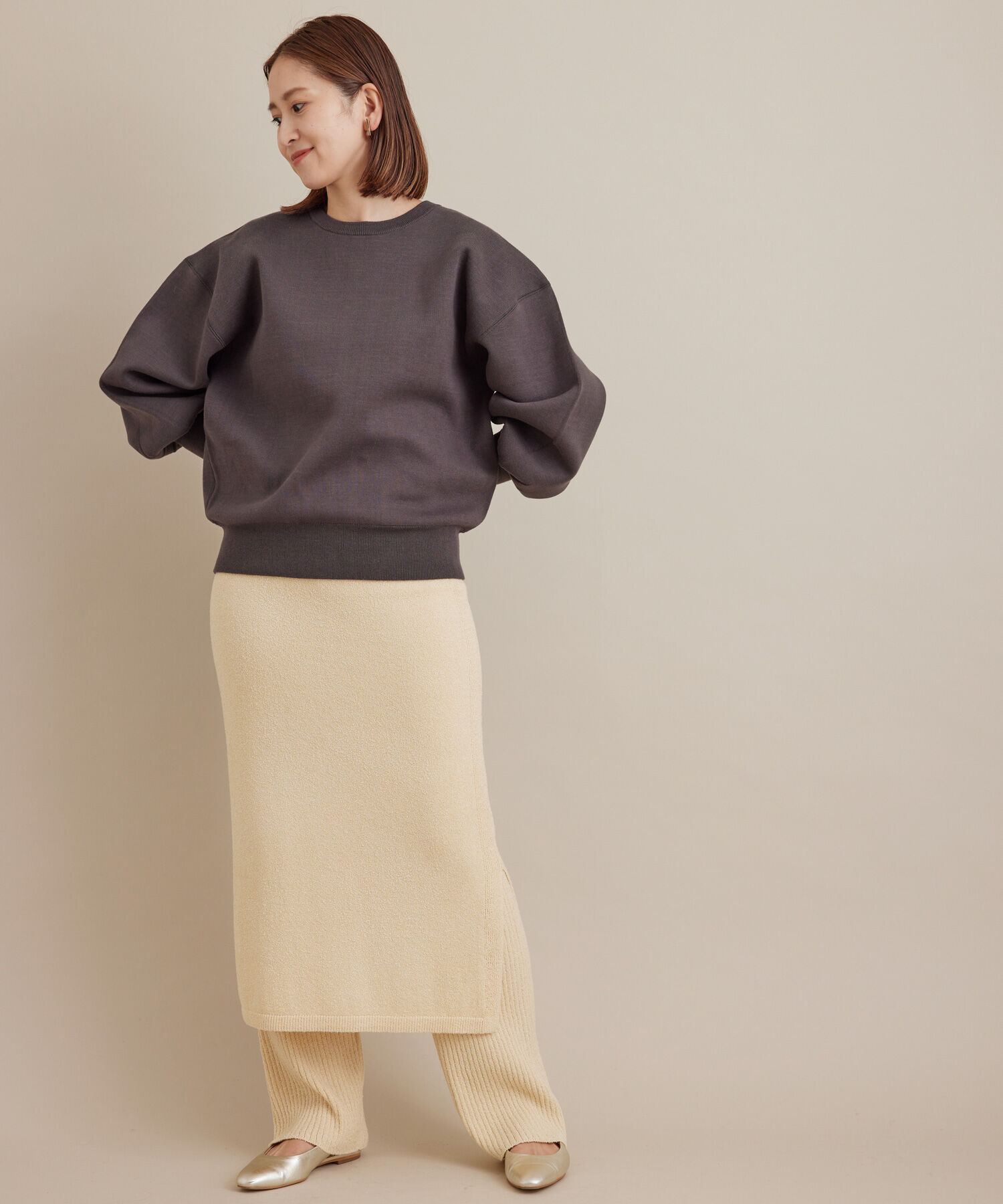 SALON adam et rope'「<春まで使える>[2点セット]スリットスカート＆パンツセット」|スカート|