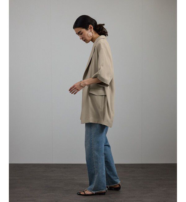 SALON adam et rope'「バックサテンハーフスリーブジャケット［セットアップ対応・今から秋まで］」|テーラードジャケット|