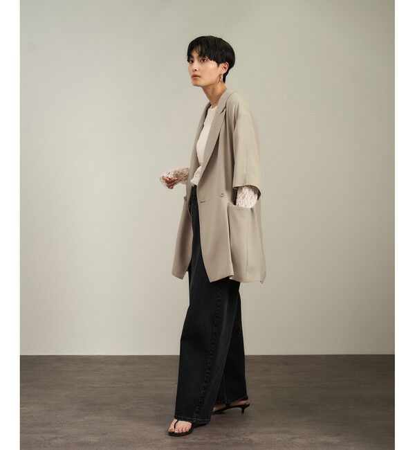 SALON adam et rope'「バックサテンハーフスリーブジャケット［セットアップ対応・今から秋まで］」|テーラードジャケット|