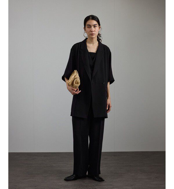 SALON adam et rope'「バックサテンハーフスリーブジャケット［セットアップ対応・今から秋まで］」|テーラードジャケット|