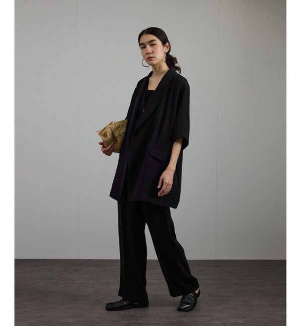 SALON adam et rope'「バックサテンハーフスリーブジャケット［セットアップ対応・今から秋まで］」|テーラードジャケット|