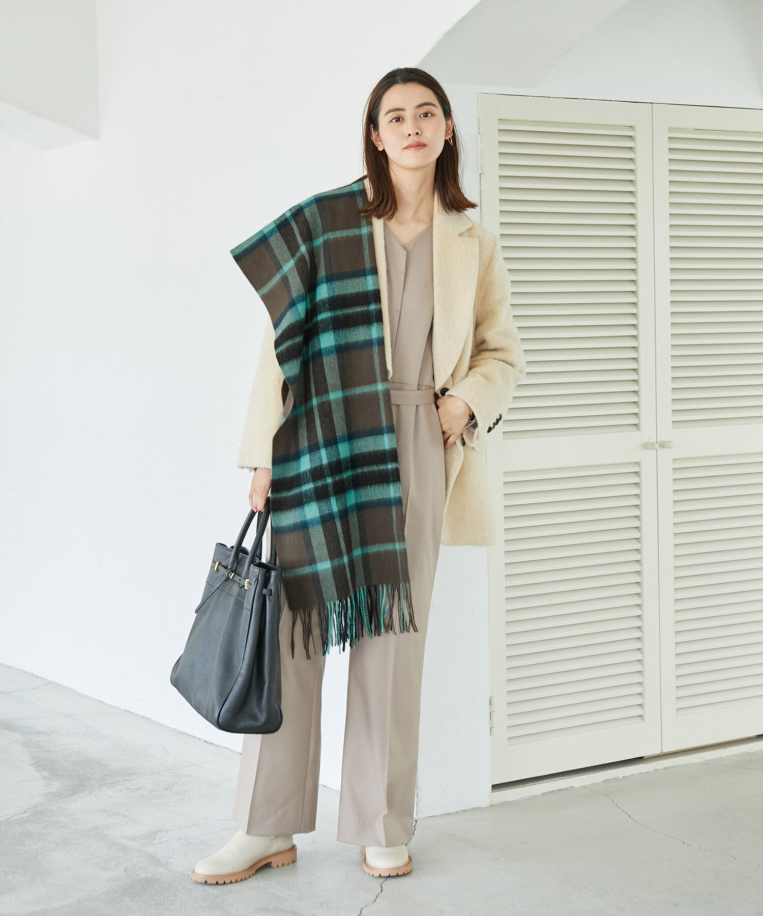 ROPE「ウールチェックストール」|ストール|