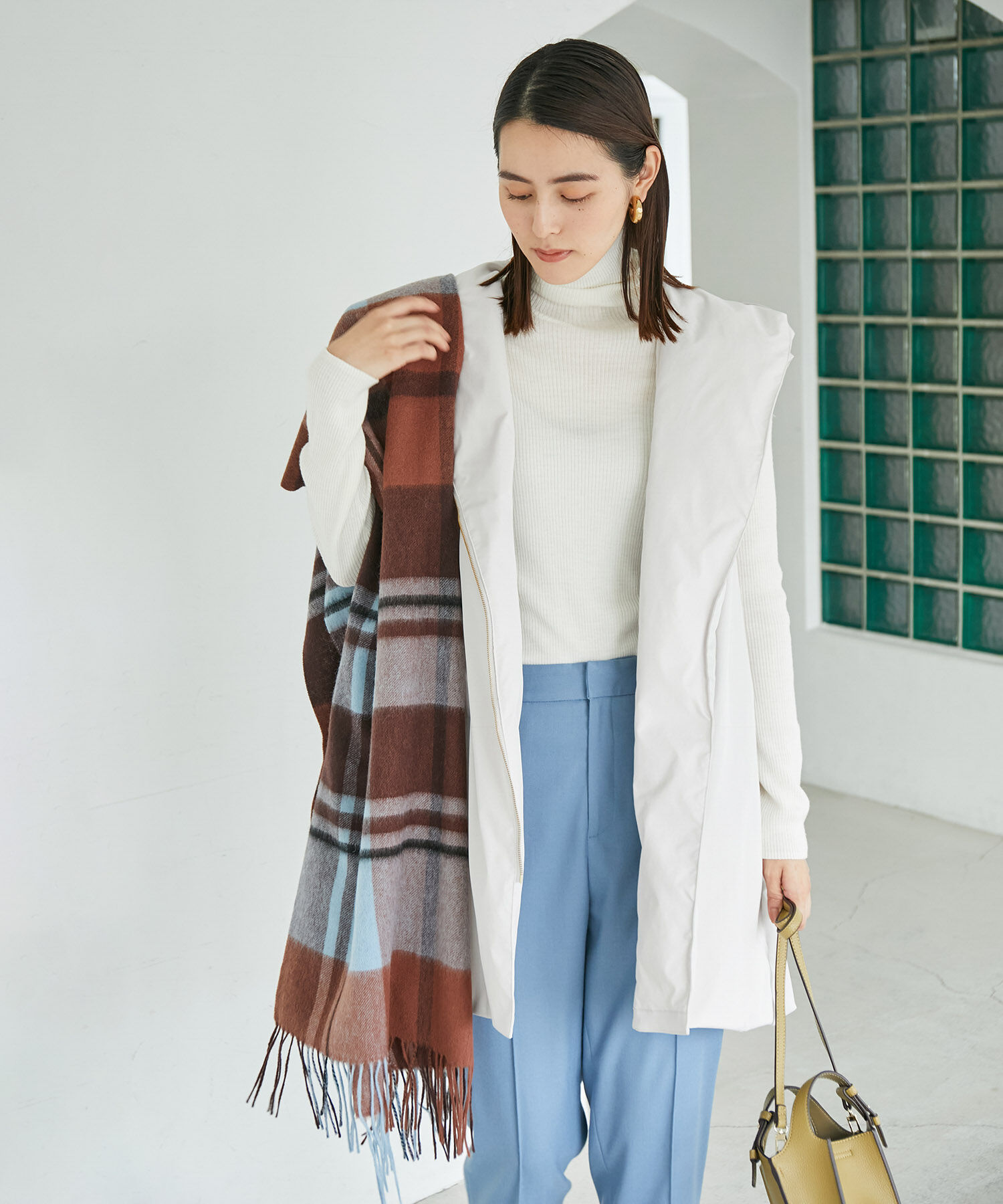 ROPE「ウールチェックストール」|ストール|