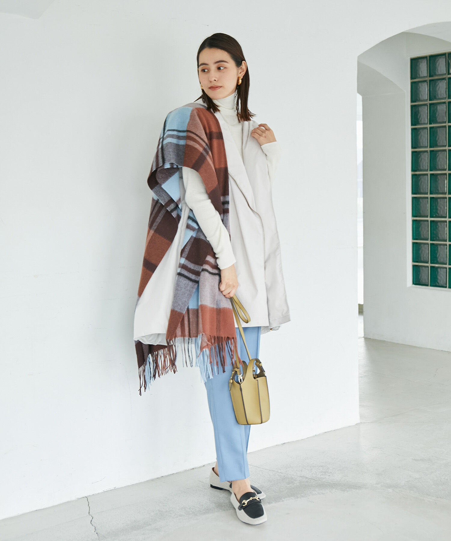 ROPE「ウールチェックストール」|ストール|