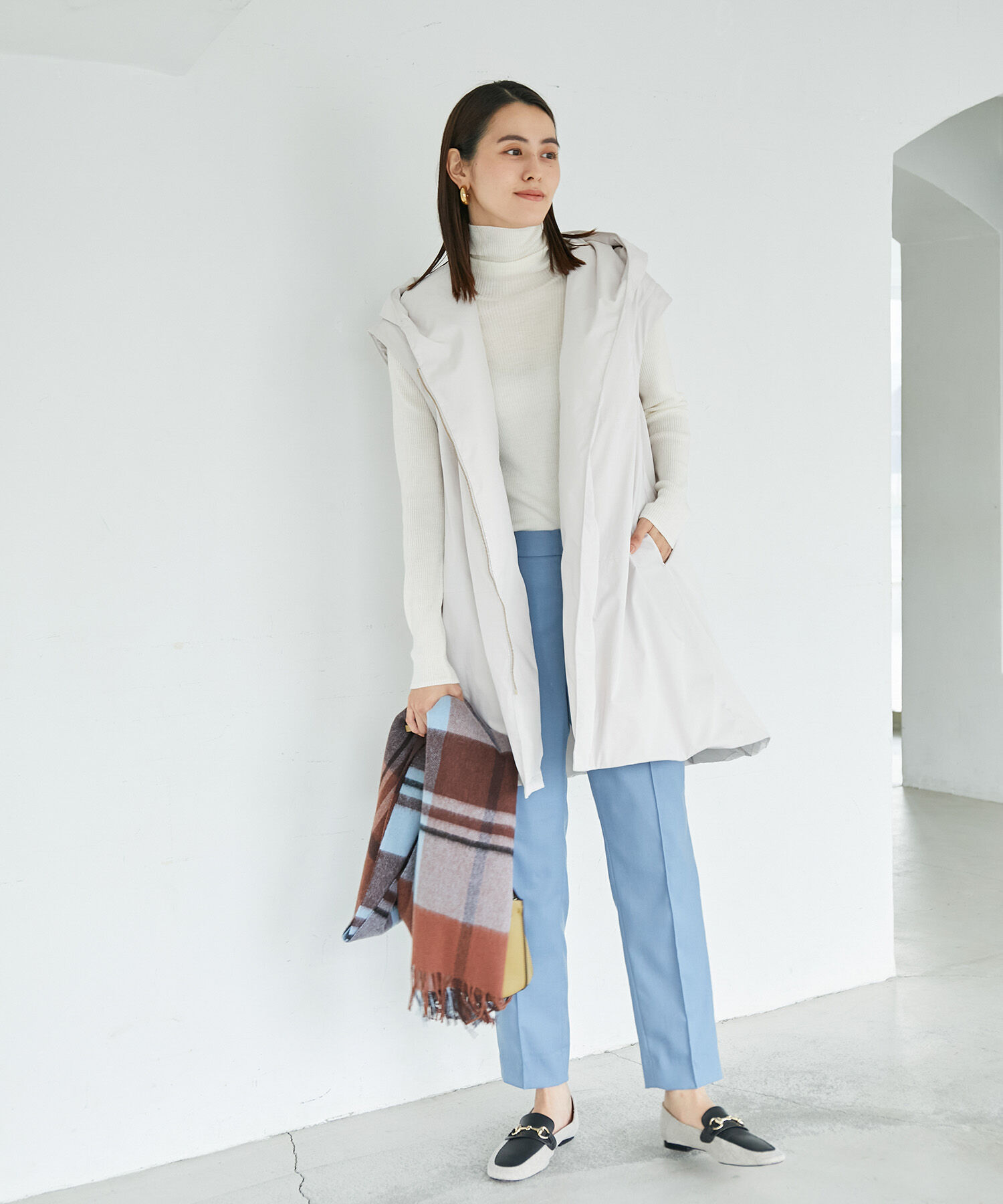 ROPE「ウールチェックストール」|ストール|