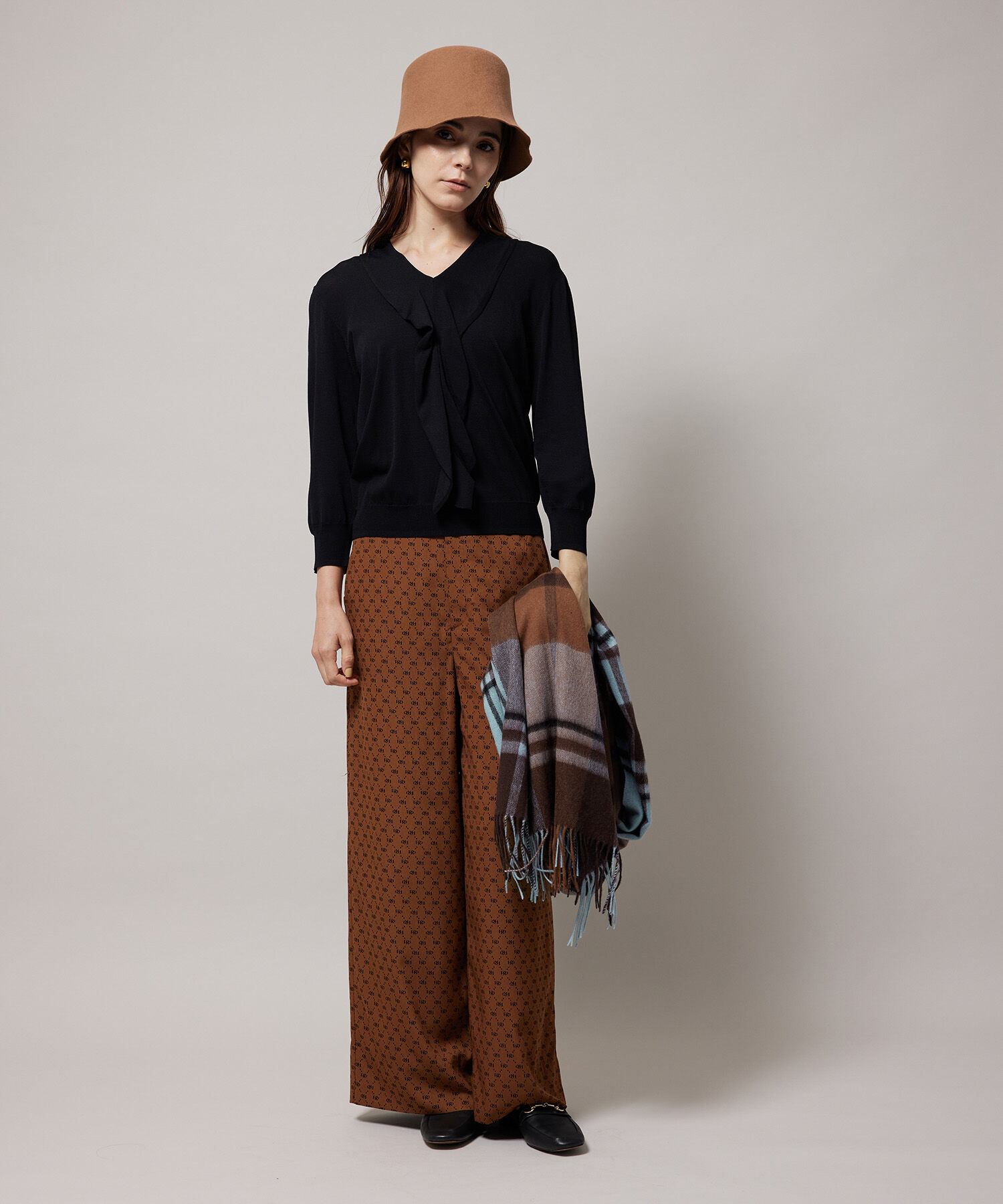 ROPE「ウールチェックストール」|ストール|