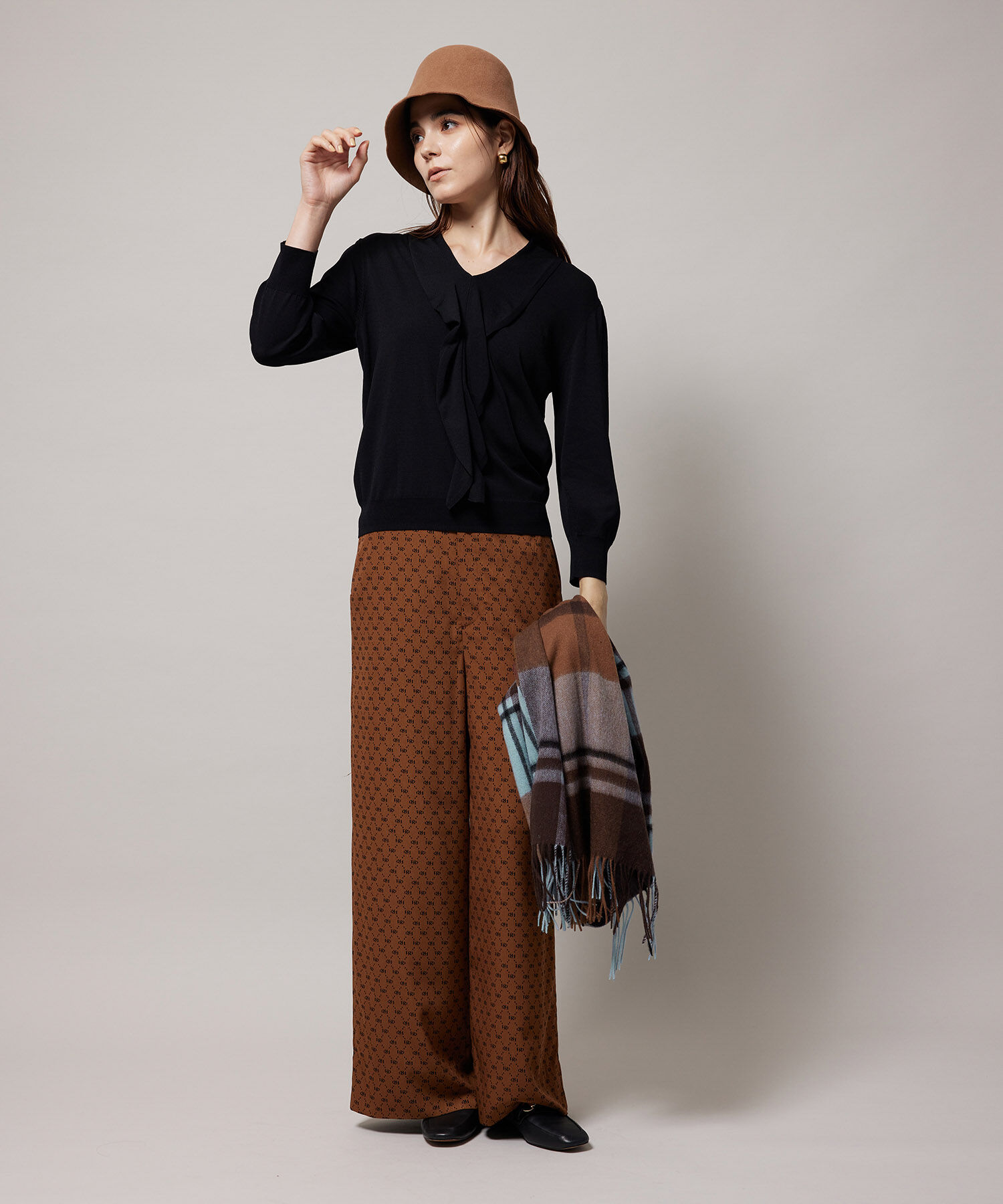 ROPE「ウールチェックストール」|ストール|