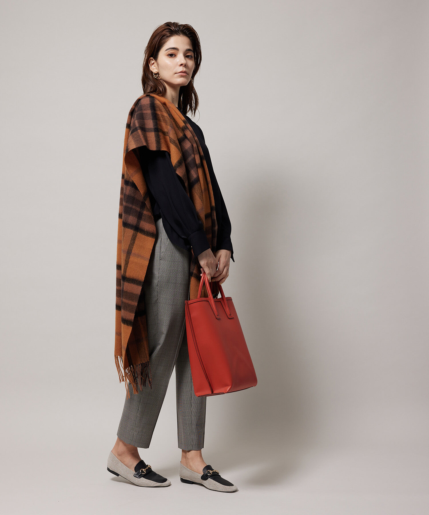 ROPE「ウールチェックストール」|ストール|