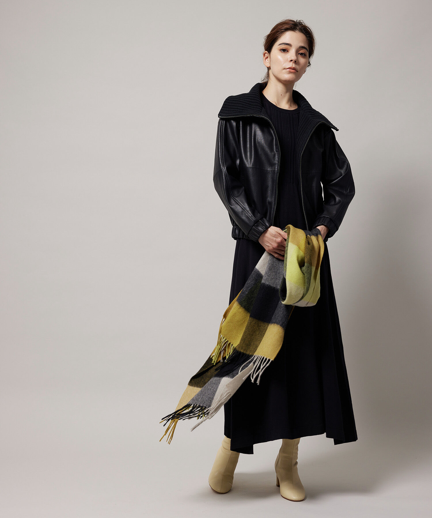 ROPE「ウールチェックストール」|ストール|