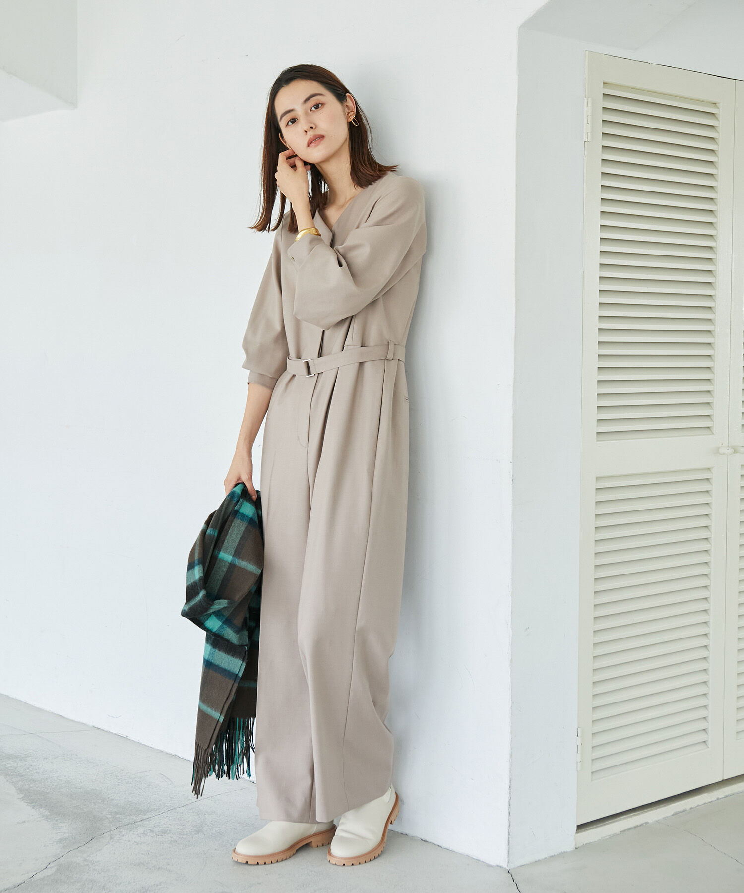 ROPE「ウールチェックストール」|ストール|