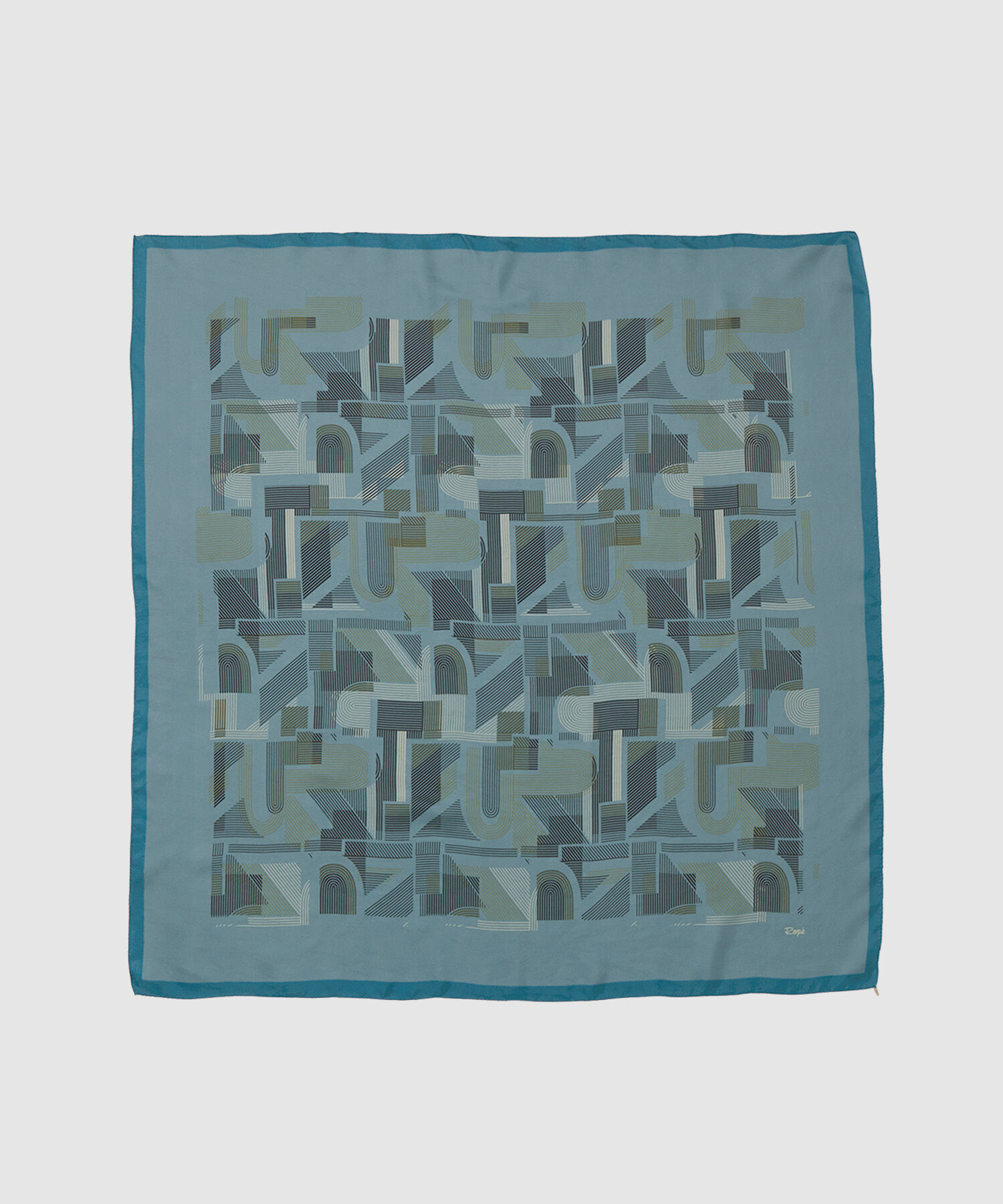 ROP&Eacute;「RモノグラムシルクスカーフL」|バンダナ・スカーフ|ブルー系(45)