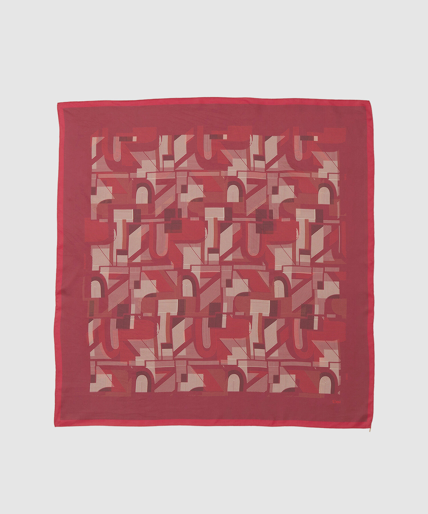 ROP&Eacute;「RモノグラムシルクスカーフL」|バンダナ・スカーフ|レッド(60)