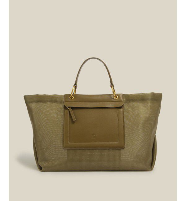 ROPE「【A4対応】チュールメッシュダブルハンドルトートバッグ」|トートバッグ|