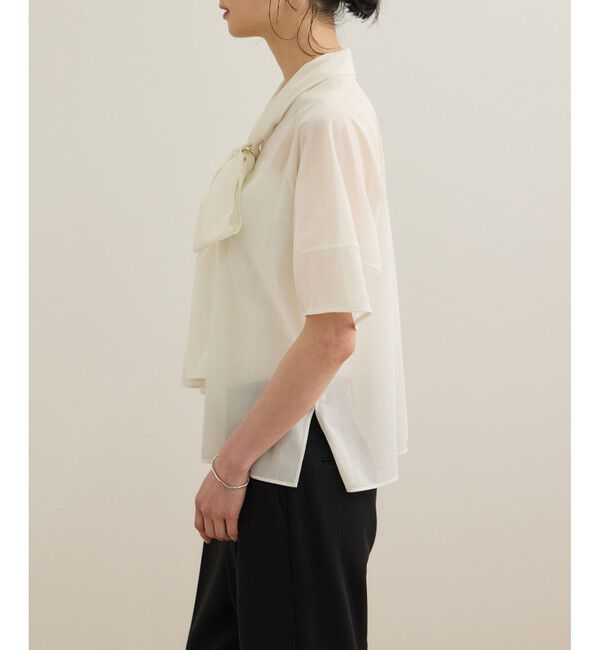 ROPE「【洗える】シアートリコットボウタイブラウス」|Tシャツ・カットソー|