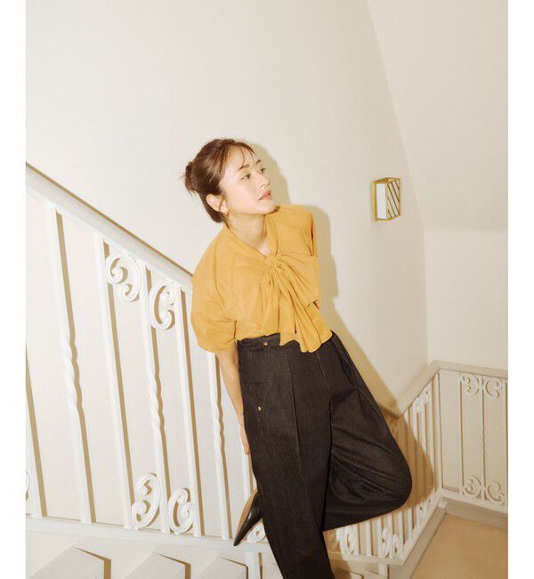 ROPE「【洗える】シアートリコットボウタイブラウス」|Tシャツ・カットソー|