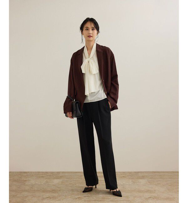 ROPE「【洗える】シアートリコットボウタイブラウス」|Tシャツ・カットソー|