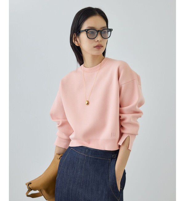 ROPE「スウェットライクコンパクトニットプルオーバー/イージーケア」|スウェット・ジャージ|ピンク(63)