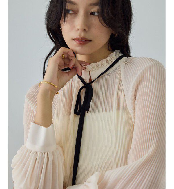 ROPE「プリーツデザインブラウス/イージーケア」|シャツ・ブラウス|