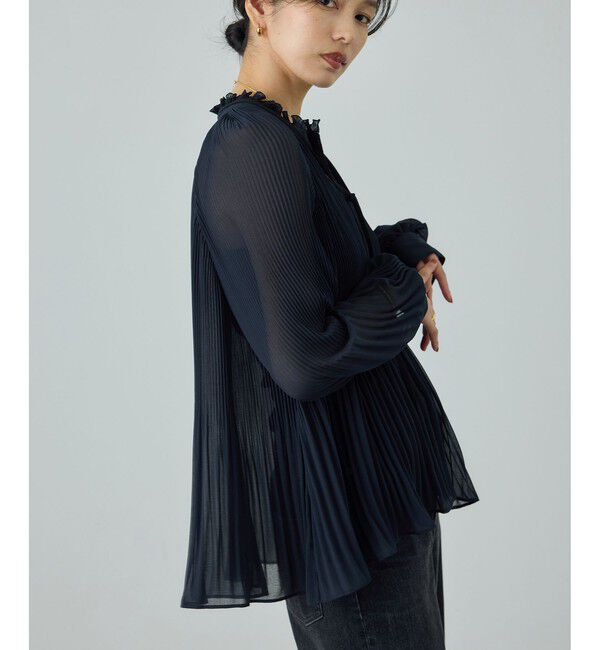 ROPE「プリーツデザインブラウス/イージーケア」|シャツ・ブラウス|