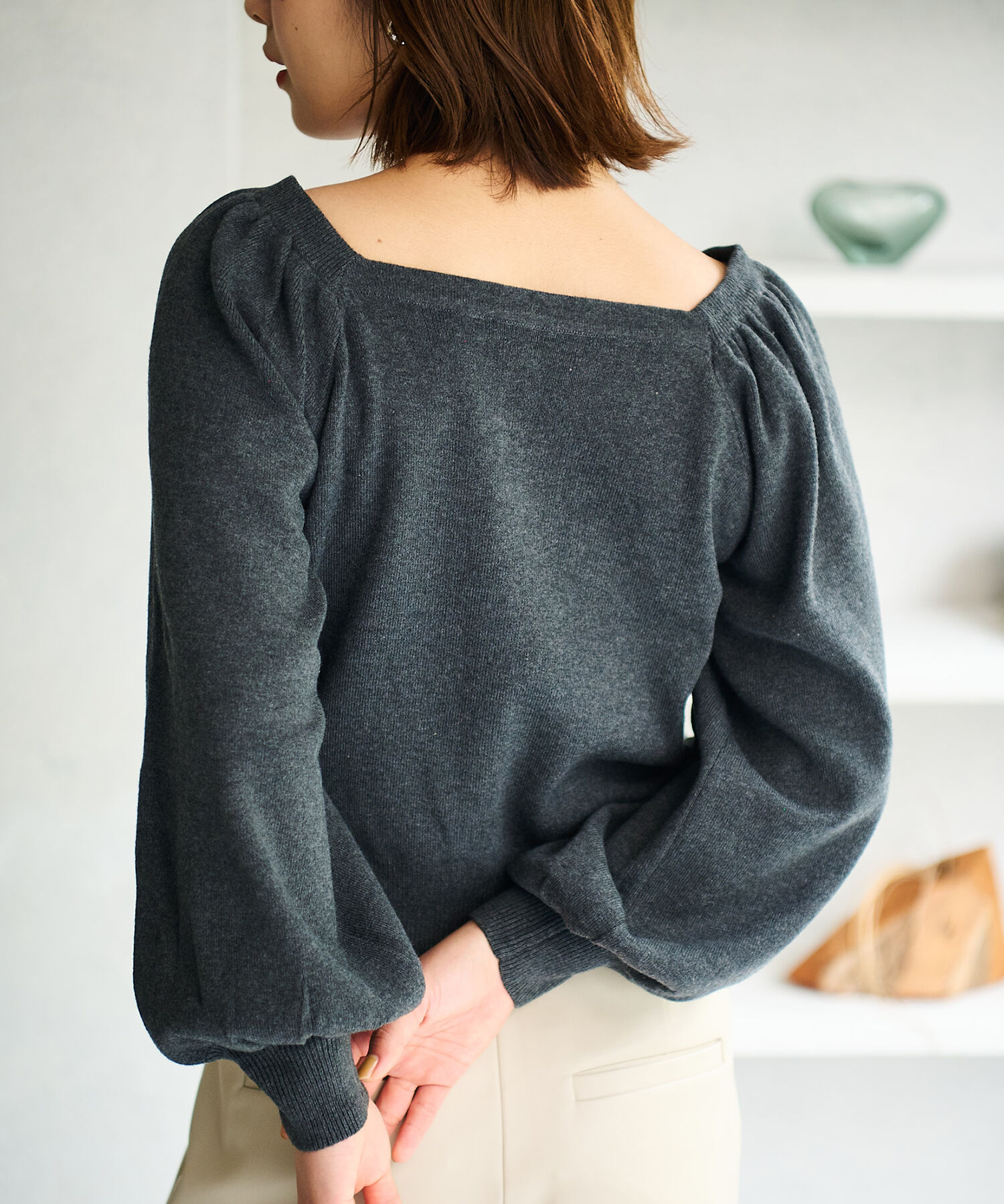 vis-a-vis「【WEB限定】前後2WAYスクエアネックニット【セットアップ対応】」|ニット・セーター|