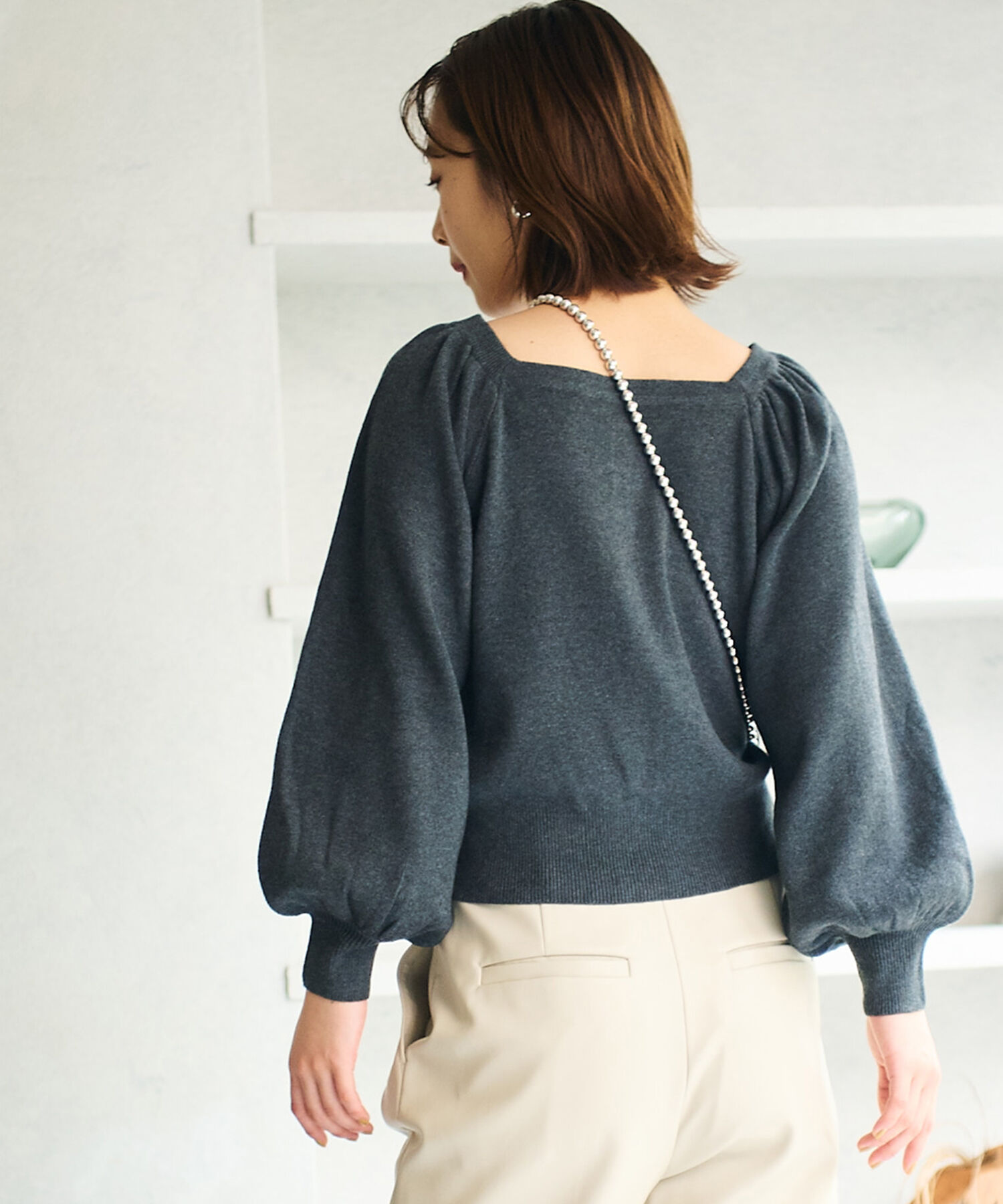 vis-a-vis「【WEB限定】前後2WAYスクエアネックニット【セットアップ対応】」|ニット・セーター|