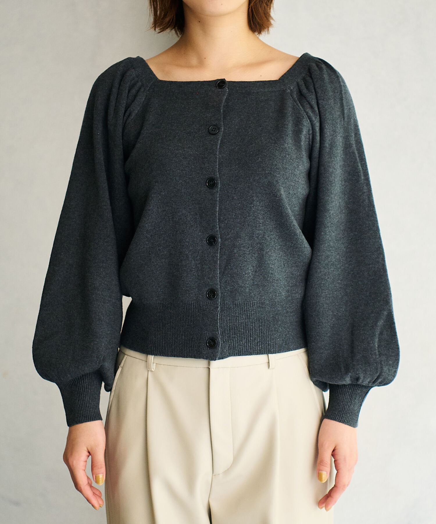 vis-a-vis「【WEB限定】前後2WAYスクエアネックニット【セットアップ対応】」|ニット・セーター|