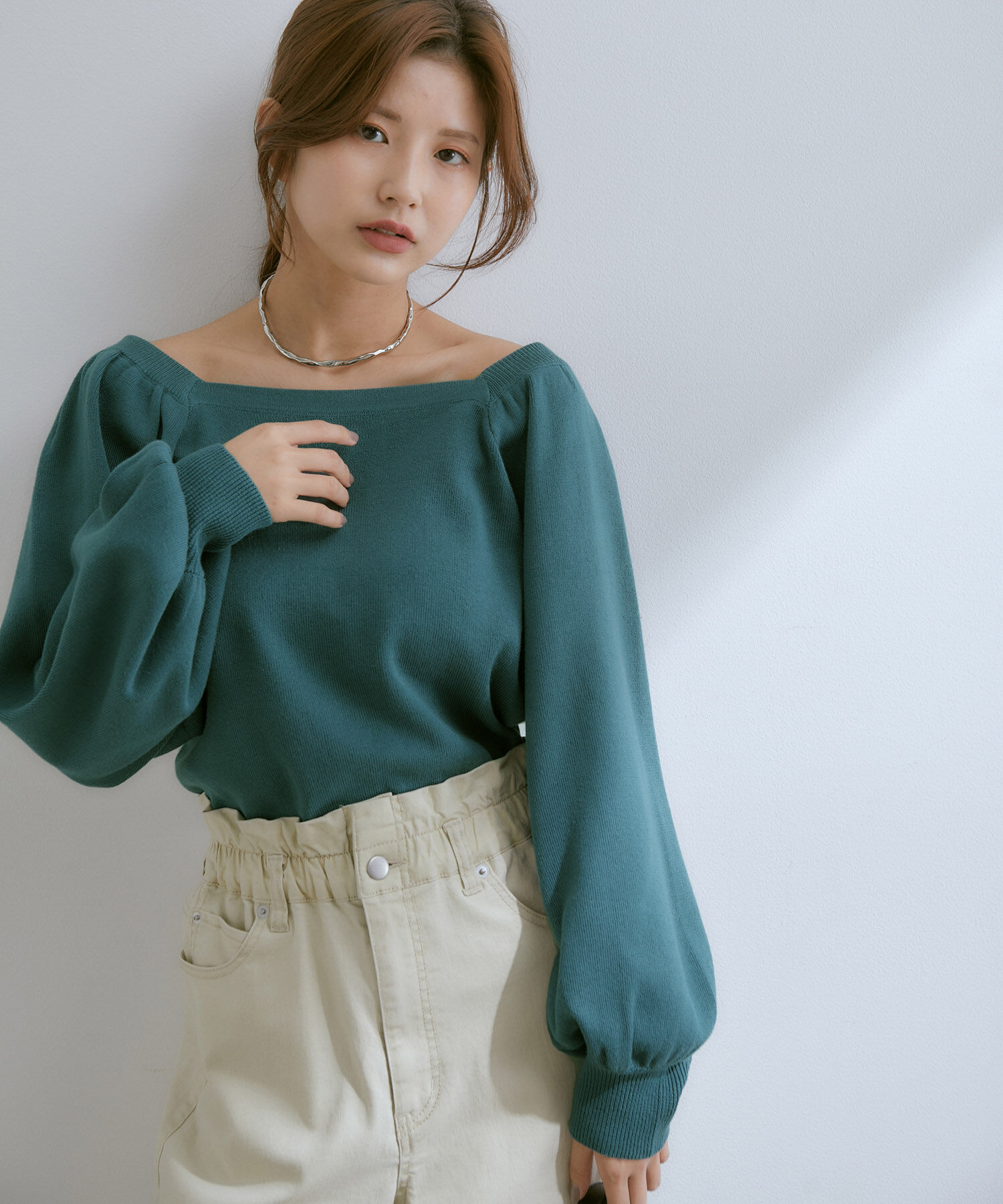 vis-a-vis「【WEB限定】前後2WAYスクエアネックニット【セットアップ対応】」|ニット・セーター|