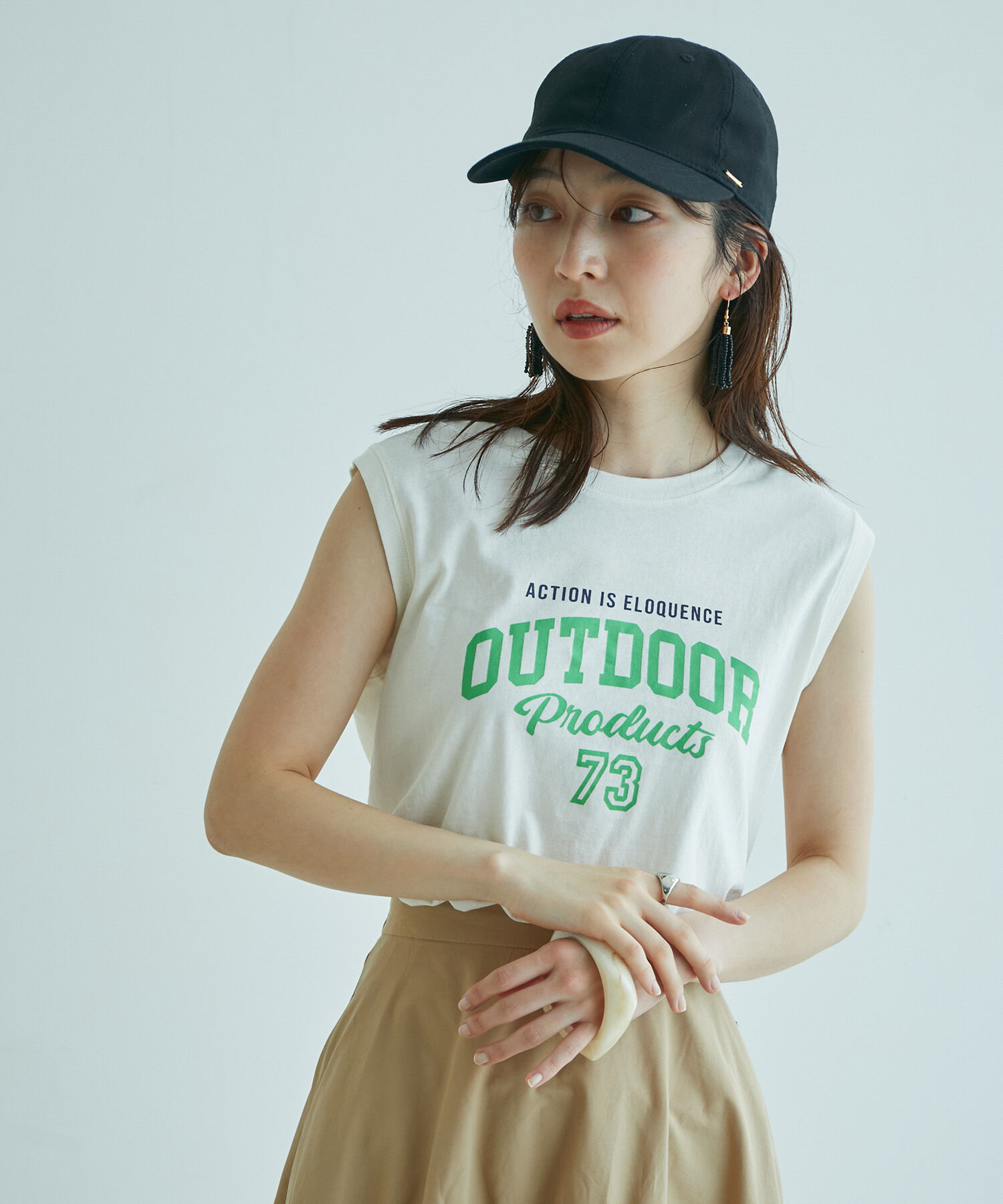 VIS「【OUTDOOR PRODUCTSコラボ】ロゴノースリーブTシャツ」|Tシャツ・カットソー|