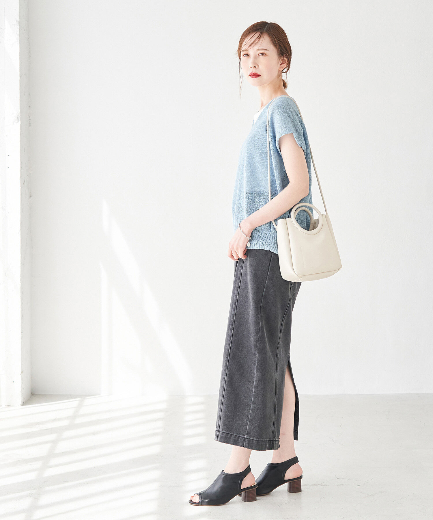 Rope&rsquo;Picnic「【emur】TSUMUGI和紙混Vネックニットプルオーバー」|ニット・セーター|