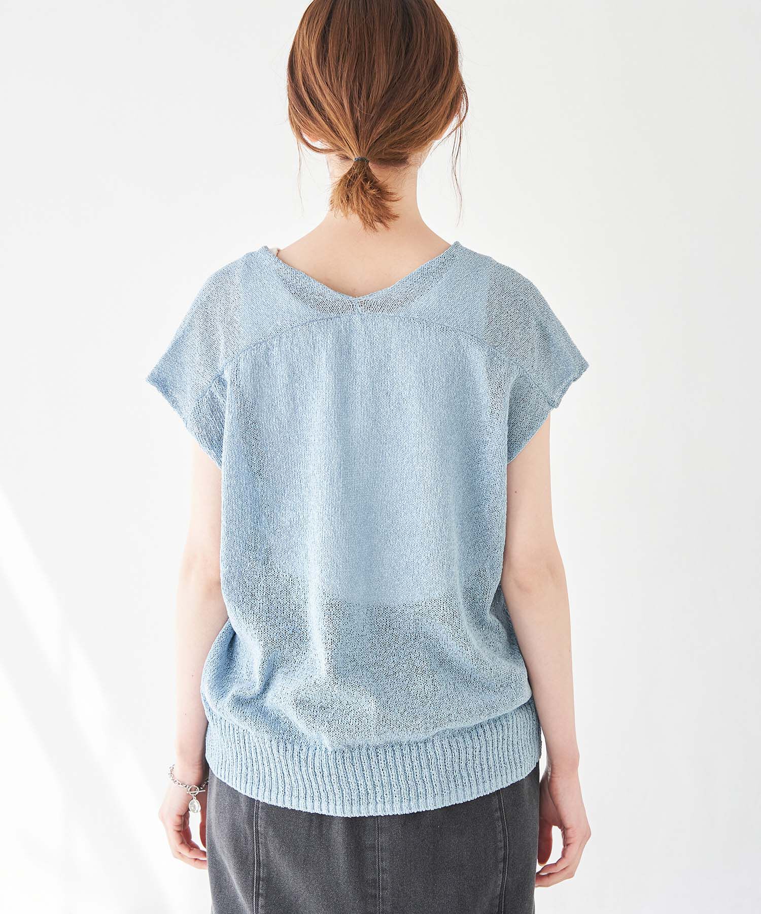 Rope&rsquo;Picnic「【emur】TSUMUGI和紙混Vネックニットプルオーバー」|ニット・セーター|