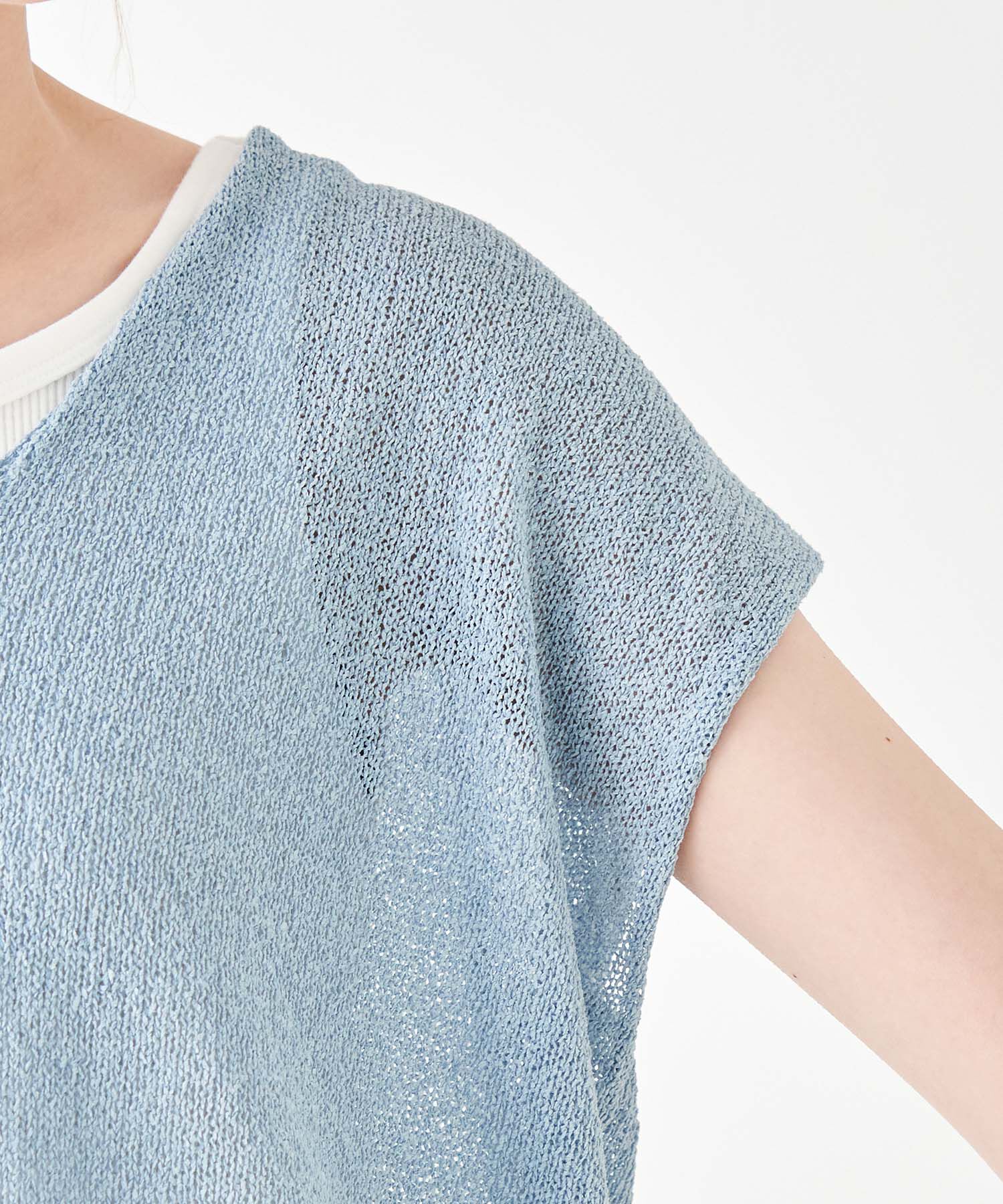 Rope&rsquo;Picnic「【emur】TSUMUGI和紙混Vネックニットプルオーバー」|ニット・セーター|