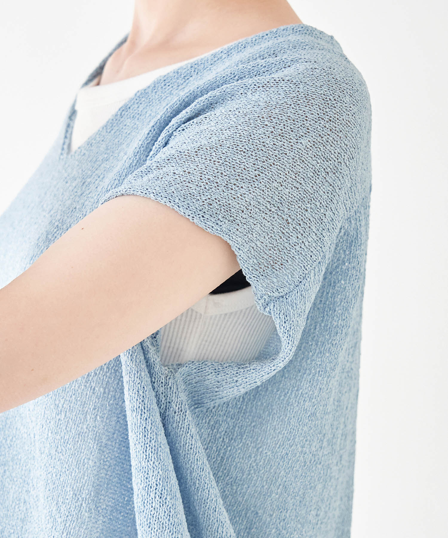 Rope&rsquo;Picnic「【emur】TSUMUGI和紙混Vネックニットプルオーバー」|ニット・セーター|